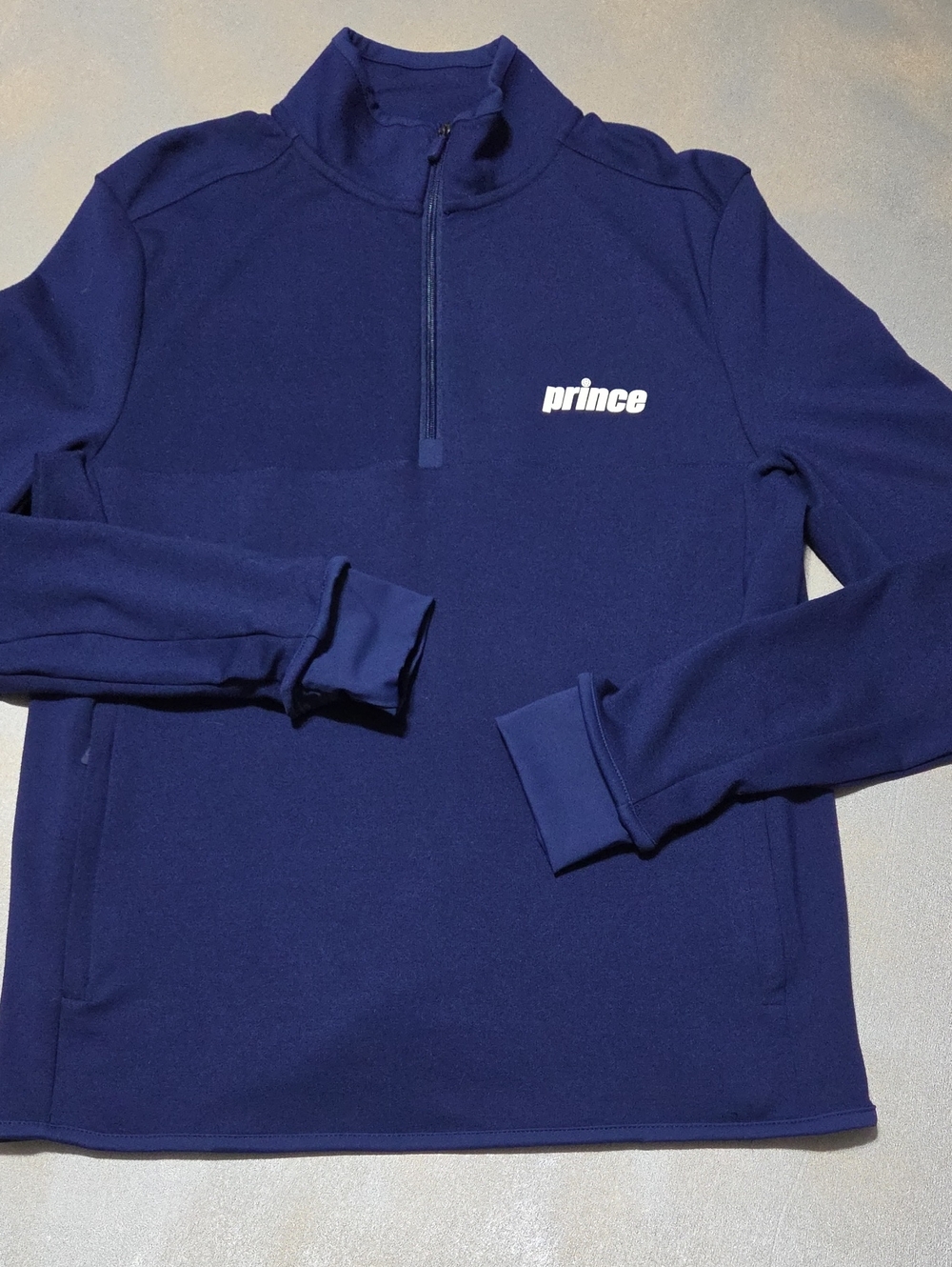 Prince PICKELBALL. NWOTS Men's Zip-Up Pullover in Navy with White Logo